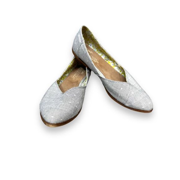 Toms Shoes - Toms gray Chambray Dot Jutti Flat